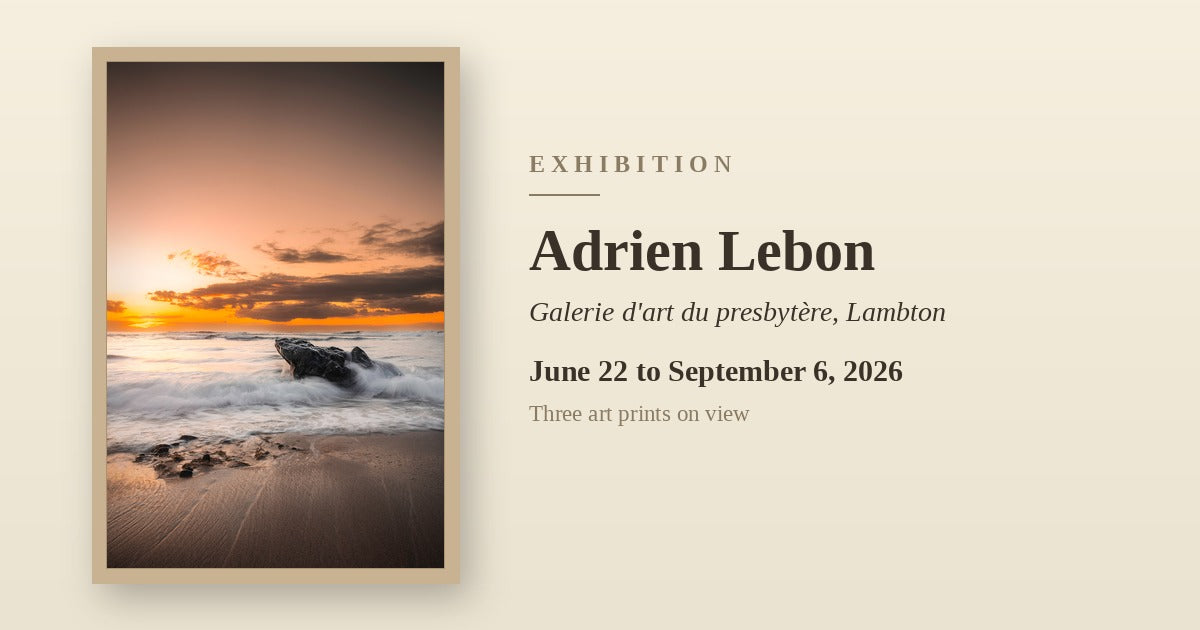 Adrien Lebon exhibition in Lambton, Galerie d'art du presbytere, summer 2026